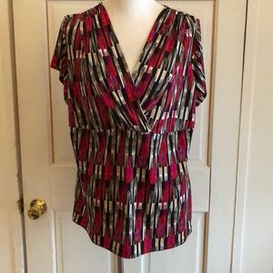 Women’s 1X Liz Claiborne Criss Cross V-Neck Blouse